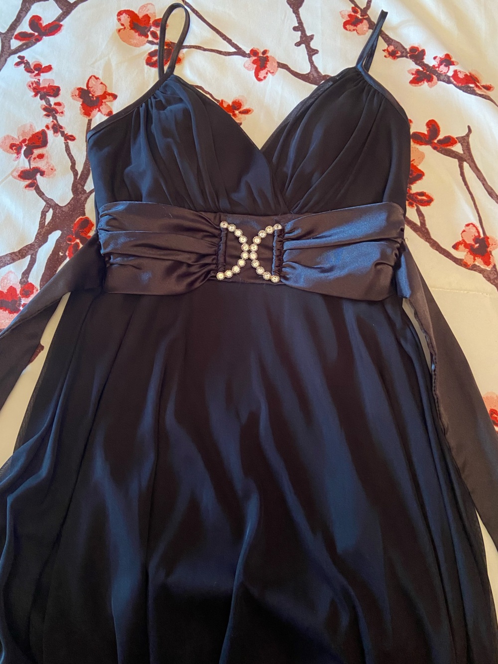 90s vintage Elegant Black Embellished Evening/party  Dress